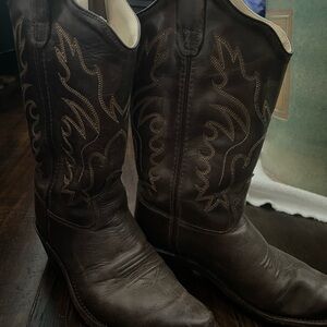 Old West Dark Brown Cowboy Boots